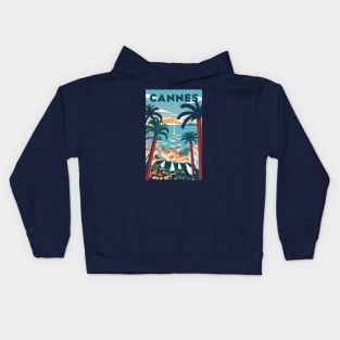 A Vintage Travel Art of Cannes - France Kids Hoodie